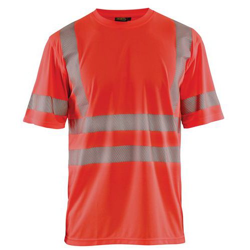 T-shirt Anti-uv Haute Visibilité Rouge Fluorescent Taille L