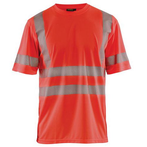 T-shirt Anti-uv Haute Visibilité Rouge Fluorescent Taille M