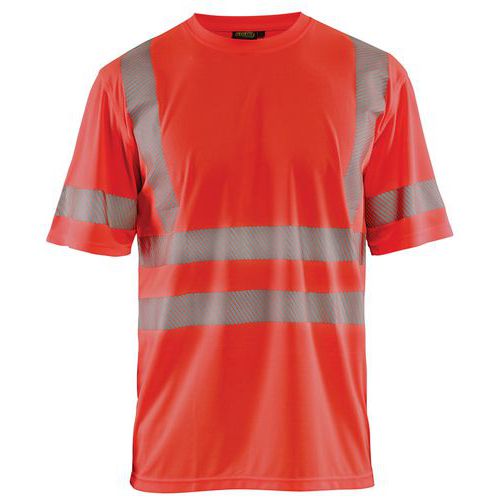 T-shirt Anti-uv Haute Visibilité Rouge Fluorescent Taille S