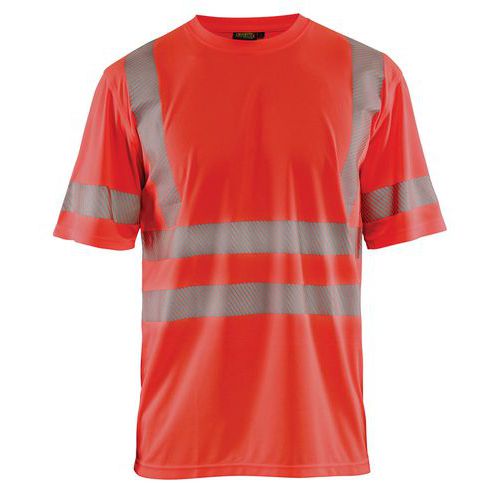 T-shirt Anti-uv Haute Visibilité Rouge Fluorescent Taille Xl