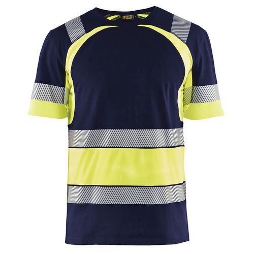 T-shirt Haute Visibilité Marine/jaune Fluorescent Taille Xl