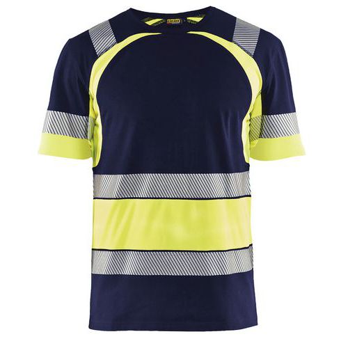 T-shirt Haute Visibilité Marine/jaune Fluorescent Taille Xs