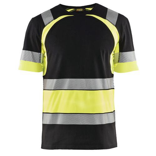 T-shirt Haute Visibilité Noir/jaune Fluorescent Taille 4xl