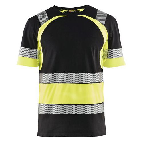 T-shirt Haute Visibilité Noir/jaune Fluorescent Taille Xxxl