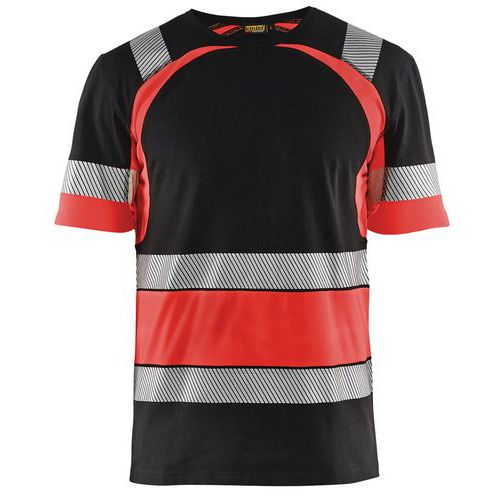 T-shirt Haute Visibilité Noir/rouge Fluorescent Taille Xxl