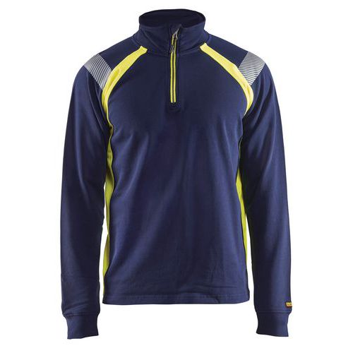 Sweat Col Camionneur Marine/jaune Fluorescent Taille 4xl
