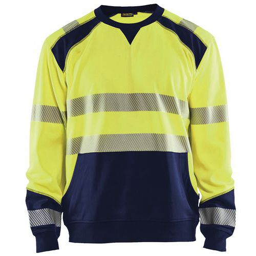 Sweat Haute-visibilité Jaune Fluorescent/marine Taille L