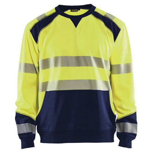 Sweat Haute-visibilité Jaune Fluorescent/marine Taille M