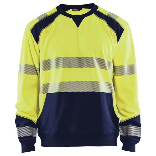 Sweat Haute-visibilité Jaune Fluorescent/marine Taille S