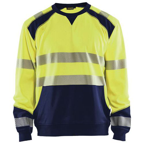 Sweat Haute-visibilité Jaune Fluorescent/marine Taille Xs