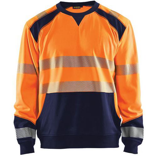 Sweat Haute-visibilité Orange Fluorescent/marine Taille Xl