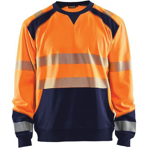 Sweat Haute-visibilité Orange Fluorescent/marine Taille Xxl