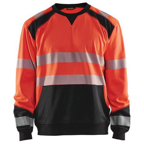 Sweat Haute-visibilité Rouge Fluorescent/noir Taille L