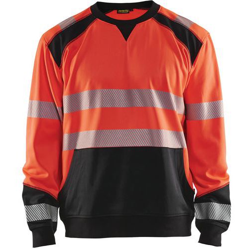 Sweat Haute-visibilité Rouge Fluorescent/noir Taille Xl