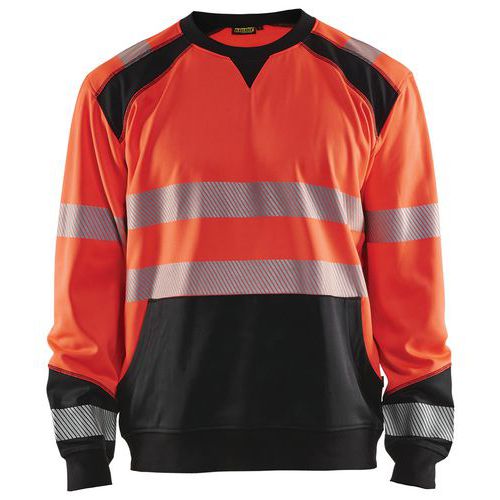 Sweat Haute-visibilité Rouge Fluorescent/noir Taille Xxxl