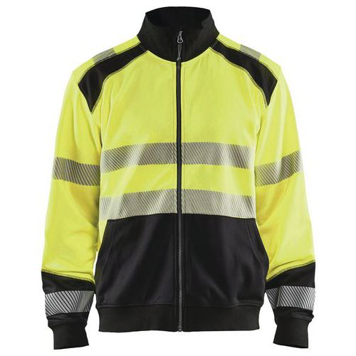 Sweat Zippé Haute-visibilité Jaune Fluorescent/noir Taille L