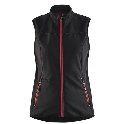 Gilet Sans Manches Softshell Femme Noir/rouge Taille M