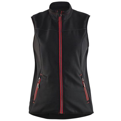Gilet Sans Manches Softshell Femme Noir/rouge Taille Xs