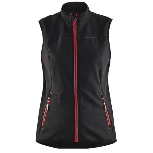 Gilet Sans Manches Softshell Femme Noir/rouge Taille Xxxl