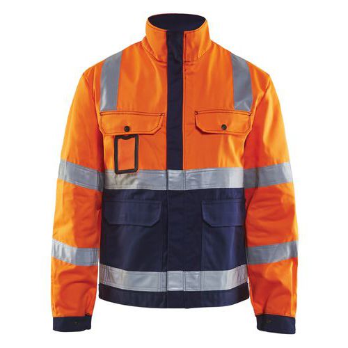 Veste Haute Visibilité Orange Fluorescent/marine Taille Xl