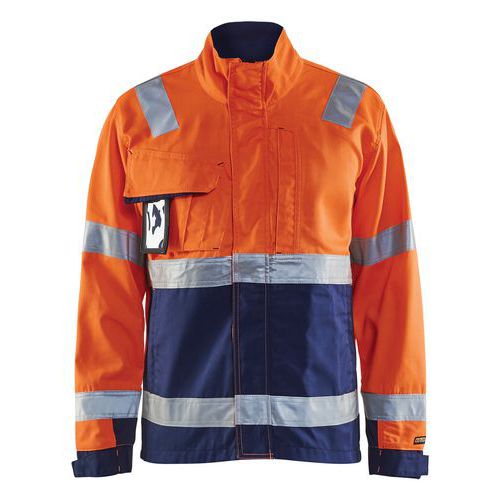 Veste Haute Visibilité Orange Fluorescent/marine Taille M