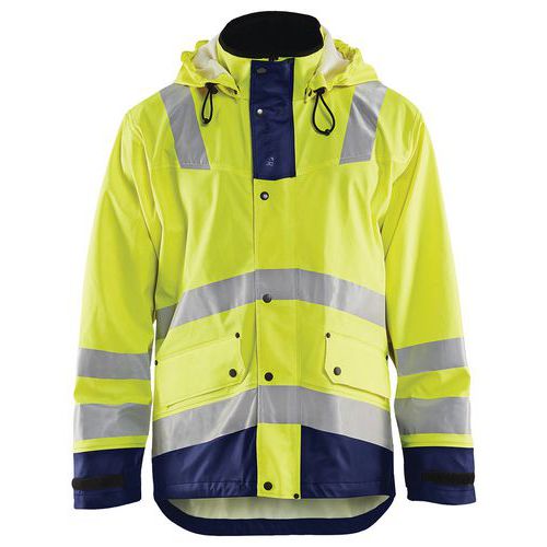 Veste De Pluie Niveau 2 Jaune Fluorescent/marine Taille Xxxl