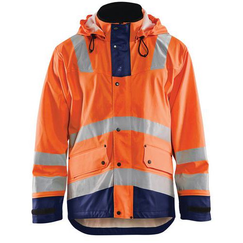 Veste De Pluie Niveau 2 Orange Fluorescent/marine Taille 4xl
