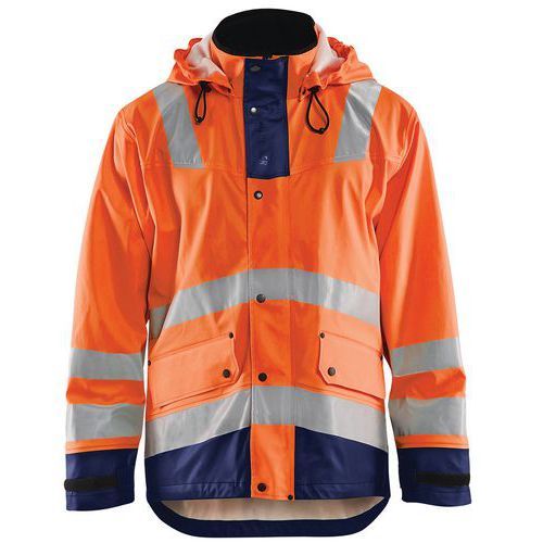 Veste De Pluie Niveau 2 Orange Fluorescent/marine Taille M