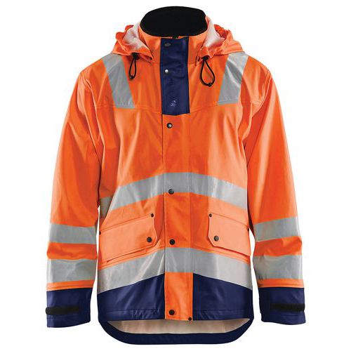 Veste De Pluie Niveau 2 Orange Fluorescent/marine Taille S