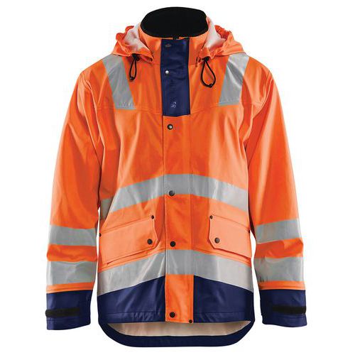 Veste De Pluie Niveau 2 Orange Fluorescent/marine Taille Xl