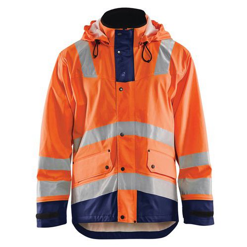 Veste De Pluie Niveau 2 Orange Fluorescent/marine Taille Xs
