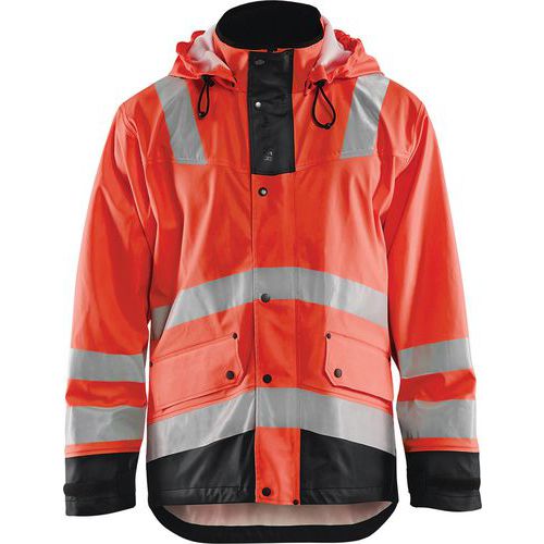 Veste De Pluie Niveau 2 Rouge Fluorescent/noir Taille Xl
