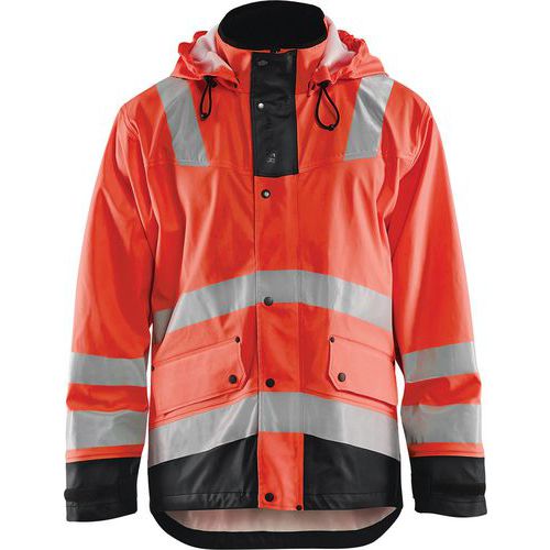 Veste De Pluie Niveau 2 Rouge Fluorescent/noir Taille Xxl