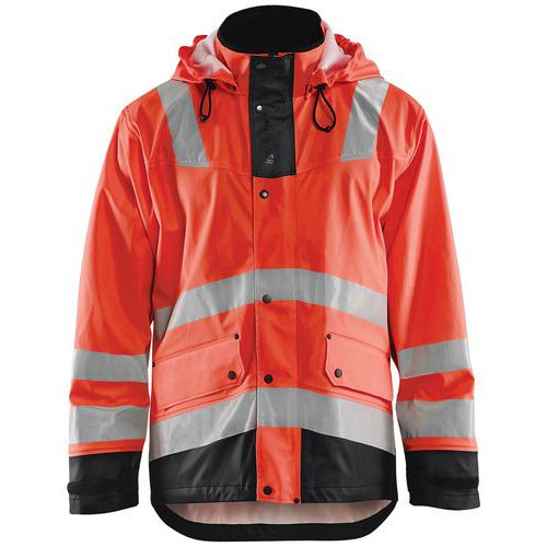 Veste De Pluie Niveau 2 Rouge Fluorescent/noir Taille Xxxl