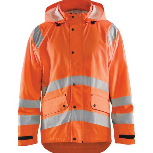 Veste De Pluie Haute Visibilité Niveau 1 Orange Taille Xs