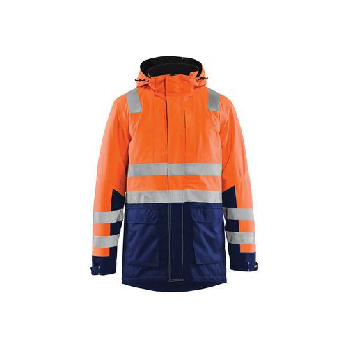 Parka Haute-visibilité Orange Fluorescent/marine Taille M