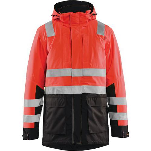 Parka Haute-visibilité Rouge Fluorescent/noir Taille M