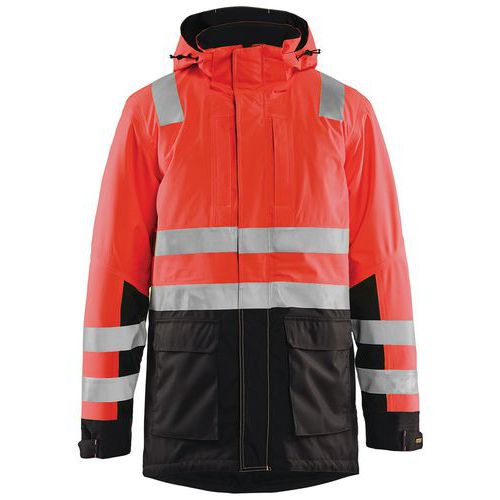 Parka Haute-visibilité Rouge Fluorescent/noir Taille S