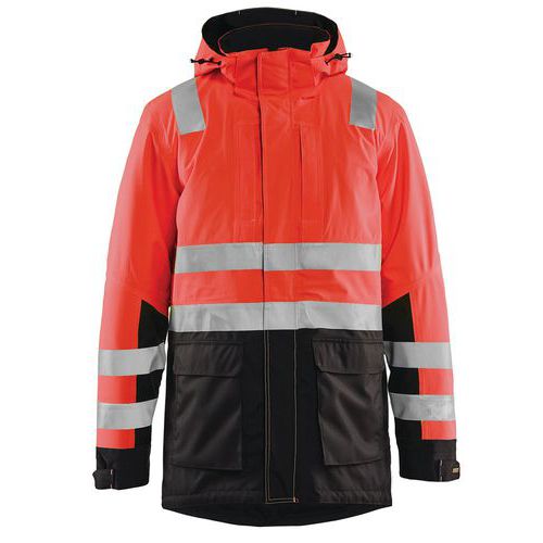 Parka Haute-visibilité Rouge Fluorescent/noir Taille Xs