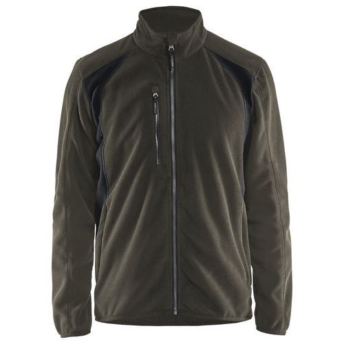 Veste Micropolaire Vert Olive/noir Taille Xxl