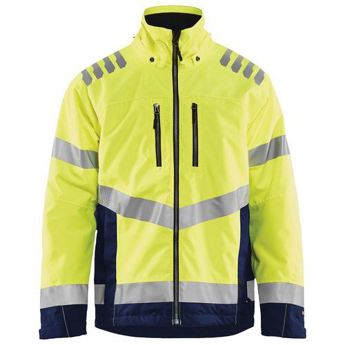 Veste Polaire Jaune Fluorescent/Bleu Marine - Taille XL - Bandes Réfléchissantes - Standard EN 471 Classe 3 - Pour Travail, Extérieur