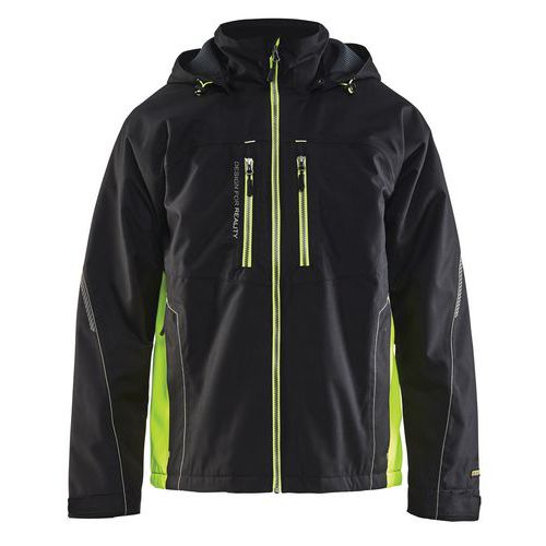 Veste Hiver Technique Noir/jaune Fluorescent Taille L
