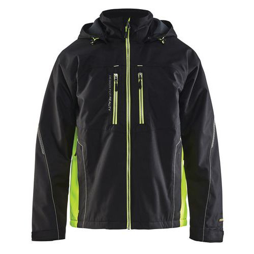 Veste Hiver Technique Noir/jaune Fluorescent Taille S