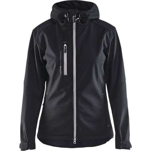 Veste softshell à capuche femme noir/argent