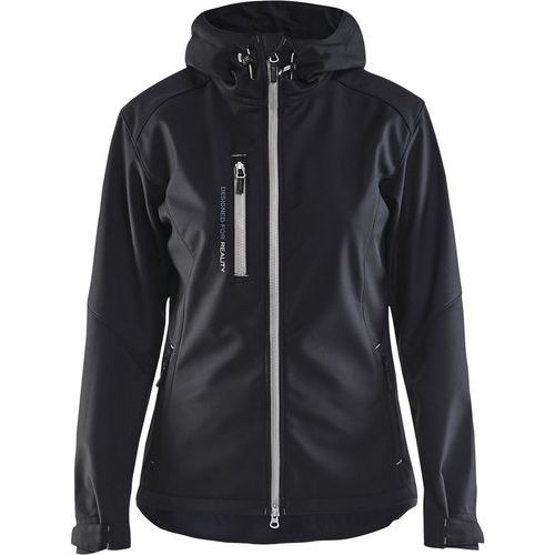 Veste Softshell à Capuche Femme Noir/argent Taille S