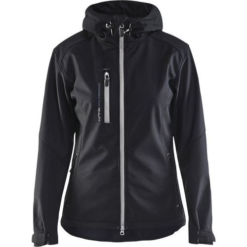 Veste Softshell à Capuche Femme Noir/argent Taille Xs