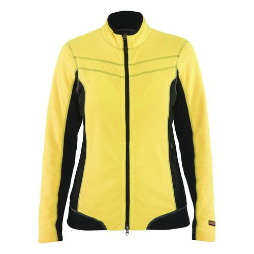 veste micropolaire femme jaune fluorescent/noir