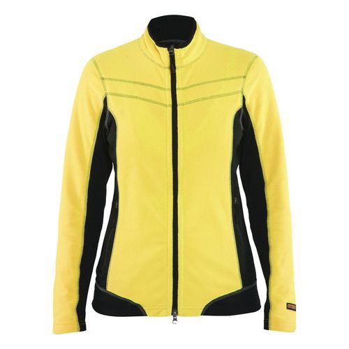 Veste Micropolaire Femme Jaune Fluorescent/noir Taille Xs