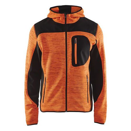 Veste De Travail Tricotée à Capuche Orange Fluorescent/noir Taille 4xl