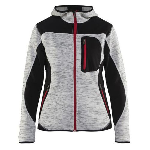 Veste De Travail Tricotée à Capuche Femme Gris Chiné/noir Taille Xxl